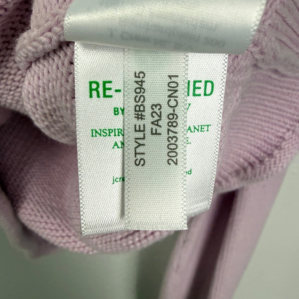 J.Crew Heritage Rollneck Cotton Sweater Peppermint Ice Lilac Purple Medium - Picture 8 of 9